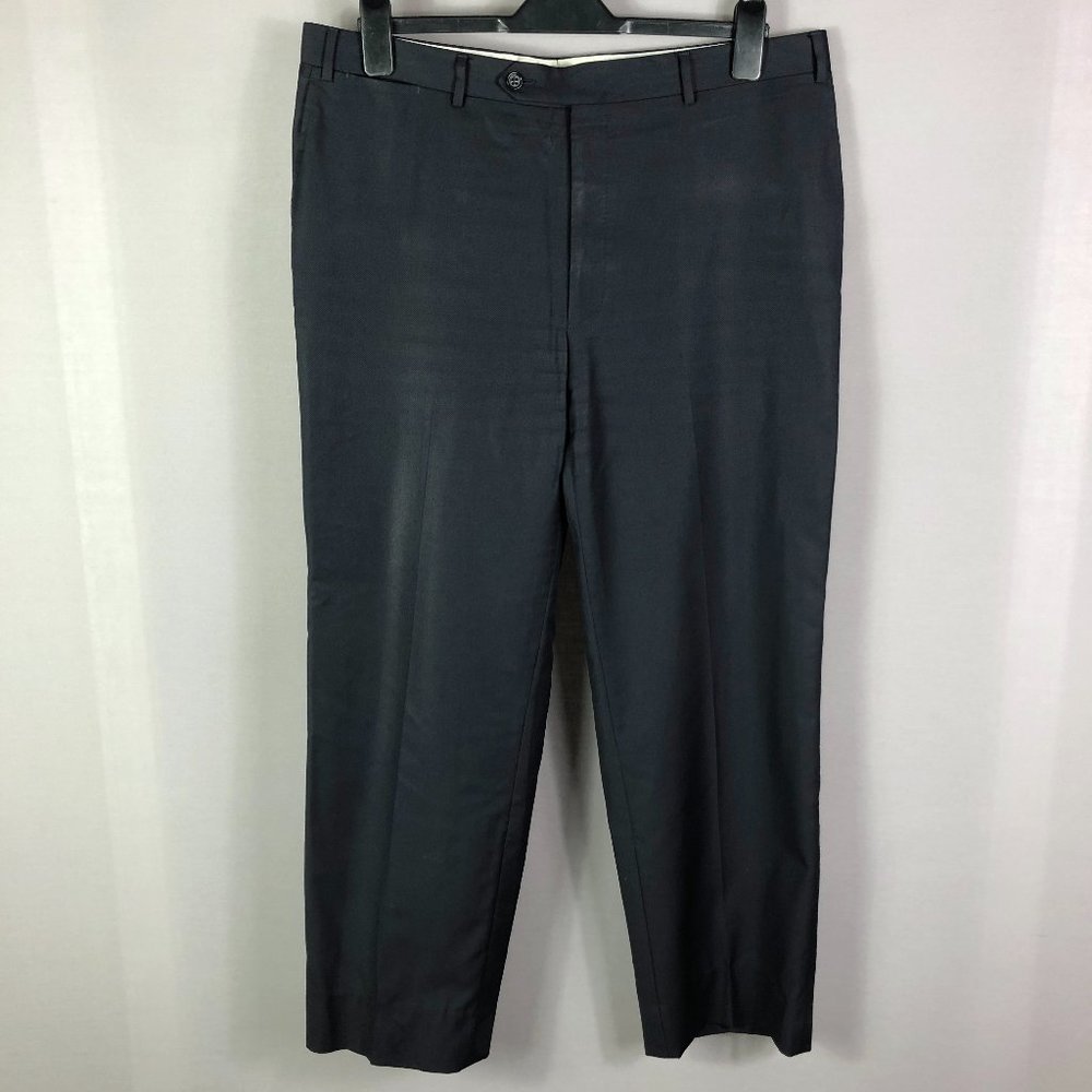 Canali Mens 100% Wool Dress PANT ONLY in Black Size 37W